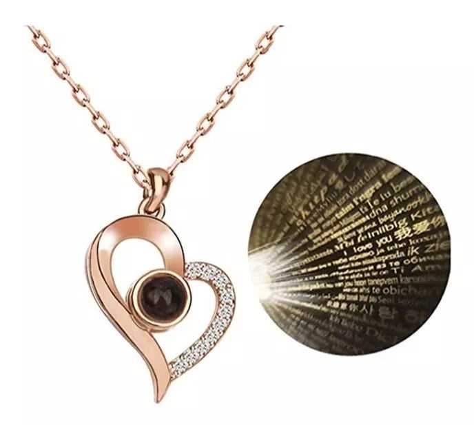 Collar Corazón te amo en 100 idiomas