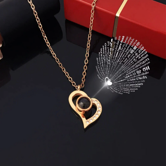 Collar Corazón te amo en 100 idiomas